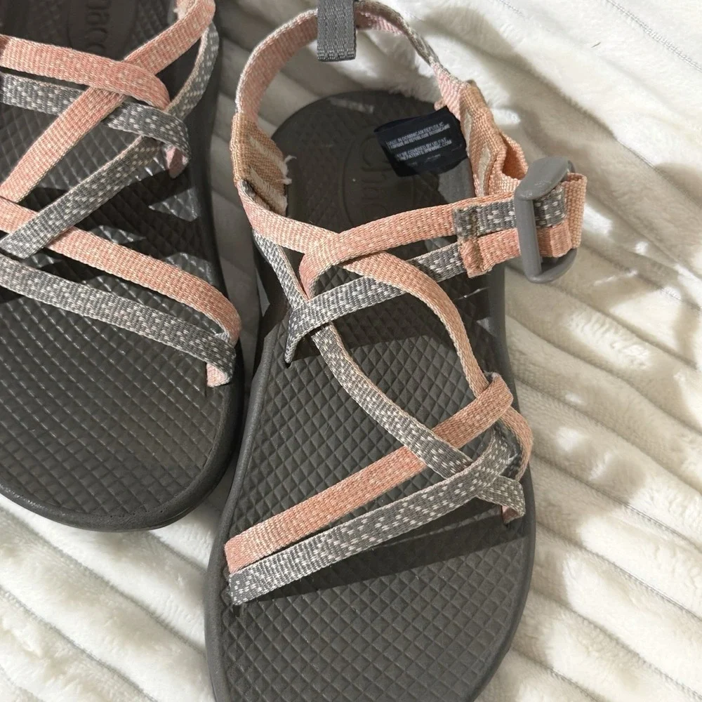 Chaco Kids ZX/1 EcoTread Sandal Vegan Pink Burlap Heather Size 1 Beach Resortwea